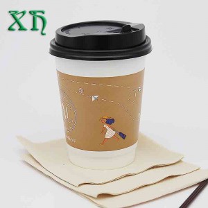 12oz egyedi dupla falú papír kávéscsészék papírcsésze