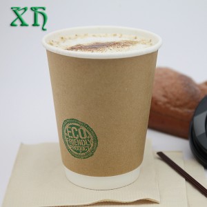 12 oz kraft dupla falú kompostálható papírpoharak